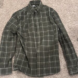 Express Men's Green Plaid Button Down Shirt